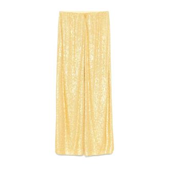 Norma Kamali Wide Trousers, female, Yellow, 2XS, Yellow Trousers with Side Zip