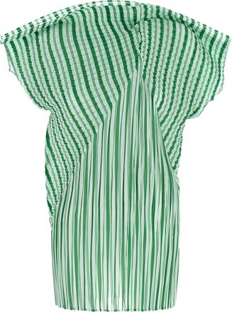 Issey Miyake Bicolor Polyester Pattern Womens Shirt