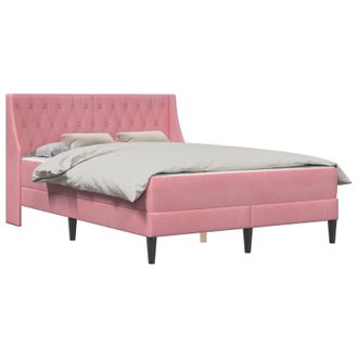 vidaXL Estructura De Cama Con Colch&oacute;n Rosa 120 X 190 Cm Terciopelo Vidaxl