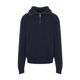 Balenciaga Jersey de Punto con Media Cremallera - Knitwear - Hombre - Azul - M