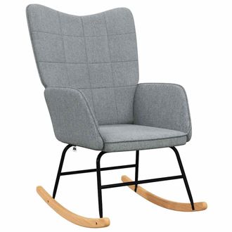 vidaXL Silla Mecedora De Tela Gris Claro Vidaxl