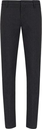 Emporio Armani Diagonaal Twill Broek - Heren - Broeken - Blauw - Maat: XL Katoen