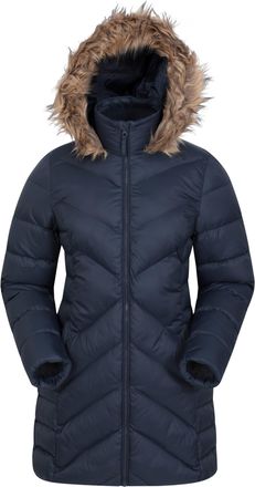 Mountain Warehouse Seasons Womens Padded Jacket - Water Resistant Ladies Coat, Warm, Front Pockets, Adjustable Elastic Cuffs & Hood - For Holidays, Travelling Navy 18