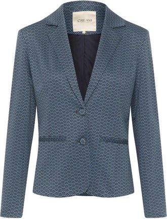 Cream Geo Dot Captain Blazer Blauwe Streep - Dames - Blazers - Blauw - S - Jassen