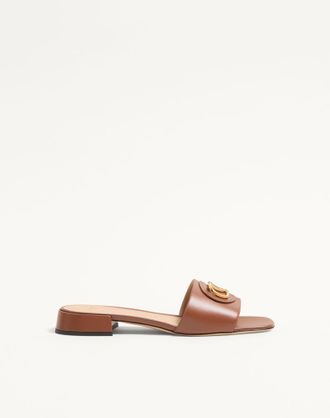 Valentino Garavani Sandalo Slide VLogo Signature In Vitello 20Mm Donna TABACCO 35.5