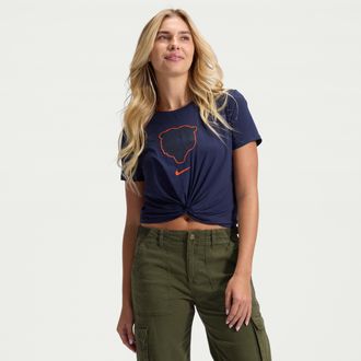 Nike Chicago Bears Rivalries Collection One Classic Twist Nike Womens Dri-FIT NFL T-Shirt in Blue | 04PS41L7Q-FJD