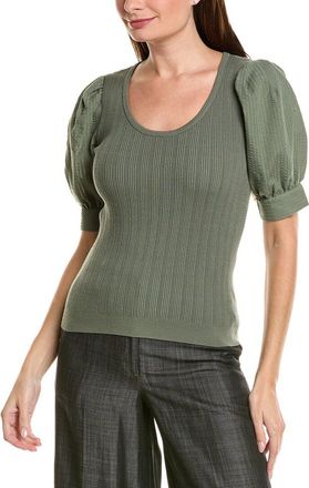 Elie Tahari The Kaeta Puff Sleeve Sweater