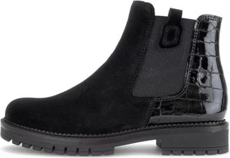Gabor Sportieve Enkellaars - Dames - Chelseaboots - Zwart - 38 1/2 EU - Su&egrave;de - Schoenen