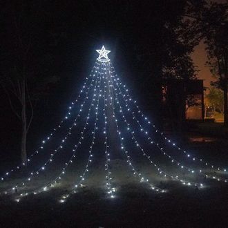 OEM Guirnalda De Luces Led En Forma De Estrella De 350 Luces, 93,5 M De Largo, Color Blanco, Para &Aacute;rboles De Navidad, 8 Modos De Iluminaci&oacute;n, Para Uso Int