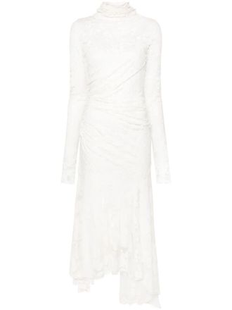 Philosophy di Lorenzo Serafini Abito lungo asimmetrico con applicazione a fiore - Bianco