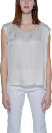 Street One Sleeveless Tops, female, White, XL, White Blouse Short Sleeve Round Neck