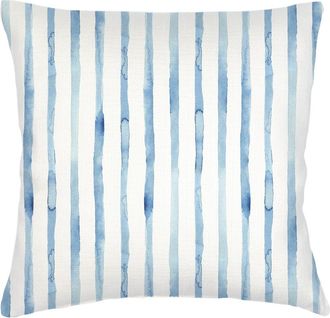 Anaya with Love Riviera Striped Linen Pillow with Down Alternative Insert in Blue at Nordstrom, Size 2Ft 0In X 2Ft 0In