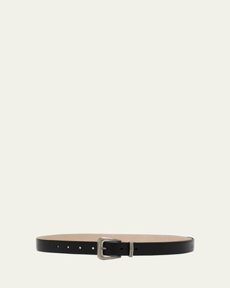 ベルト BRUNELLO CUCINELLI Leather belt with monili detail Marrone Brunello Cucinelli - Marrone Leather Belt | Mitchell Stores