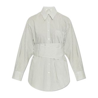 R&oacute;he Shirts, female, White, Size: M Striped Pattern Shirt