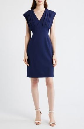 Anne Klein Pleated Bodice Sheath Dress in Deep Navy at Nordstrom Rack, Size 10