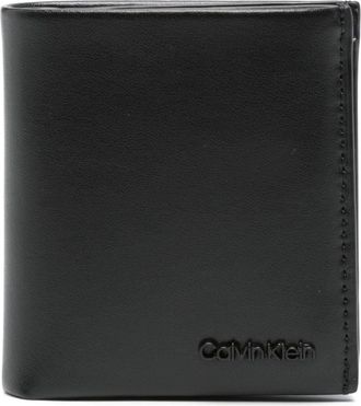 Calvin Klein logo-lettering leather wallet - men - Calf Leather - One Size - Black