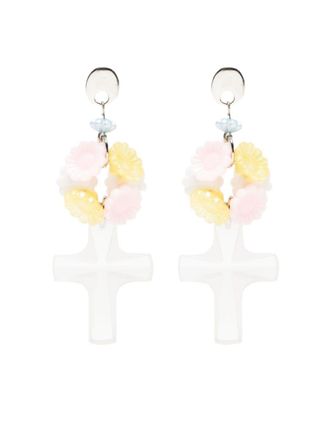Amir Slama cross-pendant earring - Multicolour
