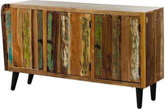 Massivmoebel24 SIXTIES 111 Credenza in legno di Legno riciclato - laccato / multicolore 150x45x86