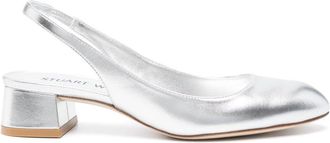 Stuart Weitzman Vivienne 35mm pumps - women - Calf Leather/Calf Leather/Calf Leather - 36,5 - Silver