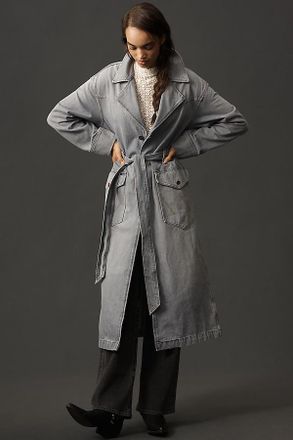 Wrangler Western Denim Trench Coat Jacket