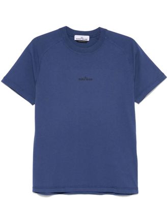 Stone Island T-shirt met logoprint - Blauw