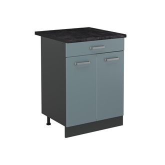Vicco Mueble Bajo De Cocina R-line, Gris Azulado/antracita, 60 Cm Con Caj&oacute;n Encimera Antracita, Vicco