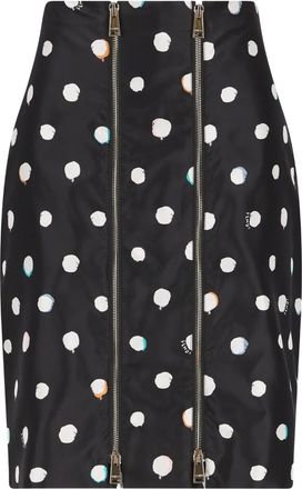 Fendi Minigonna Falena Dots con stampa - Nero
