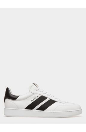 Bally Retro Crest Sneaker in Calf Leather in White/black at Nordstrom, Size 44.5
