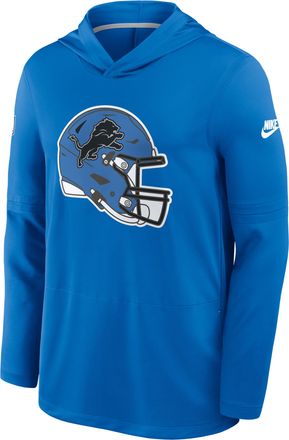 Nike Detroit Lions Alt Nike Mens Dri-FIT NFL Long-Sleeve Hooded Top in Blue | 03B90AAVQ9S-HHY