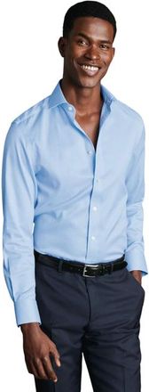 CHARLES TYRWHITT Non-Iron Puppytooth Cutaway Collar Shirt in Sky Blue at Nordstrom, Size 15.5 - 35