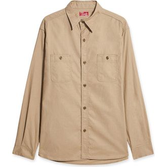 Fortela Otero Cotton Shirt in Beige at Nordstrom, Size X-Large