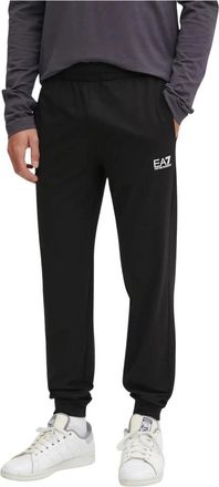 Emporio Armani Trainingsbroeken - Heren - Sweatpants - Zwart - M - Katoen - Broeken