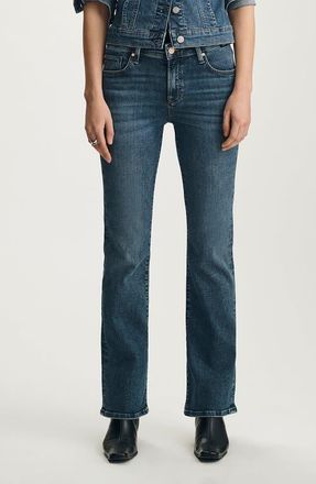 Mavi Molly Mid Rise Bootcut Jeans in Dark Brushed Flex Blue at Nordstrom, Size 26 28
