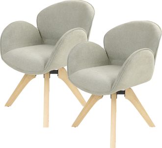 Tom Tailor Armlehnstuhl »WINGS ARMCHAIR« (Set) 2 Stk.mit Armlehnen, drehbar, Rückholfunktion, Massivholzgestell