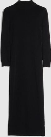 Gucci Fine Rib Knit Wool Dress With Horsebit, Black