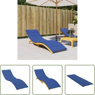 vidaXL Cuscino per lettino - Cuscino per Lettino Blu Reale 200x60x3 cm in Tessuto Oxford