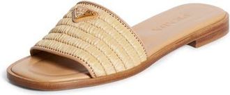Prada Raffia Slide Sandal in Naturale at Nordstrom, Size 6.5Us