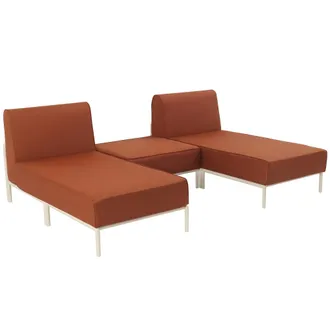 Oviala Conjunto modular de jard&iacute;n bajo para 3 personas terracota
