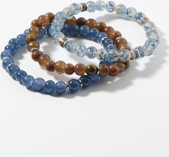 Le 31 Mens Beaded bracelet trio