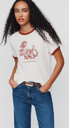 Pilcro Cotton Heritage 100% Cotton Ringer Tee