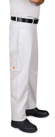Red Kap Mens Dungaree Painter Pants, White, 32W x 30L