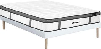 Vente-Unique Conjunto de somier + colch&oacute;n h&iacute;brido de muelles ensacados y viscoel&aacute;stica - 30 cm de grosor - 160 x 200 cm - OLIANE de YSM&Eacute;E