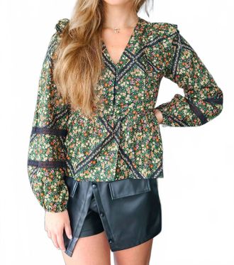 Lost + Wander Ortensia Top In Green Multi