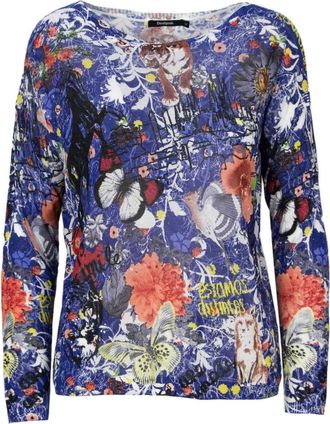 Desigual Womens Blue Alicia Jumper Sweater L UK 14