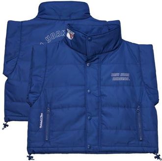 Mitchell & Ness Womens Mitchell & Ness Blue New York Rangers Cropped Full-Zip Puffer Vest at Nordstrom, Size Xx-Large