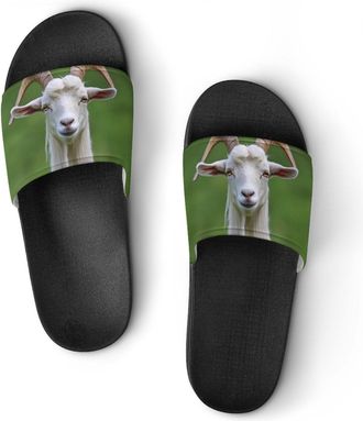 Generic Goat Shower Shoes Slipper for Women Men Beach Slippers Quick Drying Non Slip Open-Toe Sandals