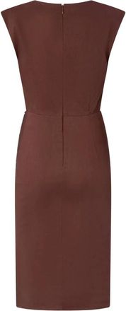 Pinko Alissa Abito Lino Stretch - Dames - Casual kleedjes - Bruin - L - Linnen - Kleedjes