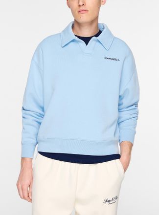 Sporty & Rich Mens Signature Johnny collar sweatshirt Unisex