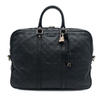 Gucci Black Guccissima Business Bag