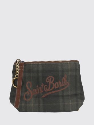 MC2 Saint Barth Pochette portachiavi Aline in cotone cerato con motivo tartan